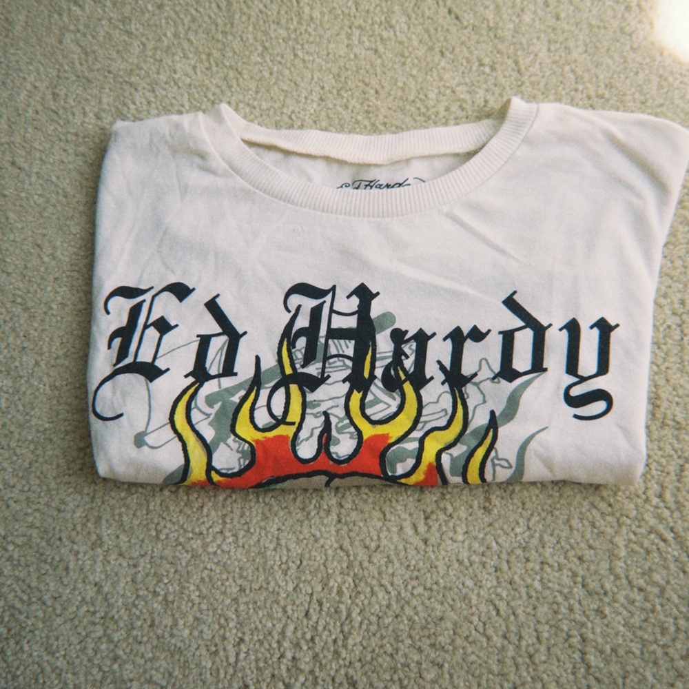 Ed Hardy White Graphic T-Shirt